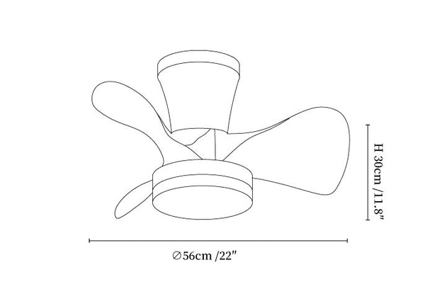 Zephyr Curve Ceiling Fan Light