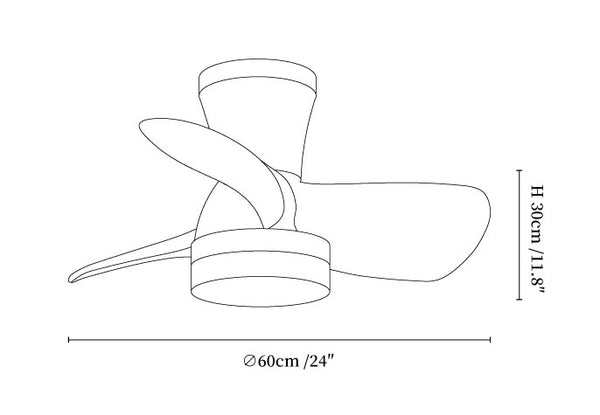 Zephyr Curve Ceiling Fan Light