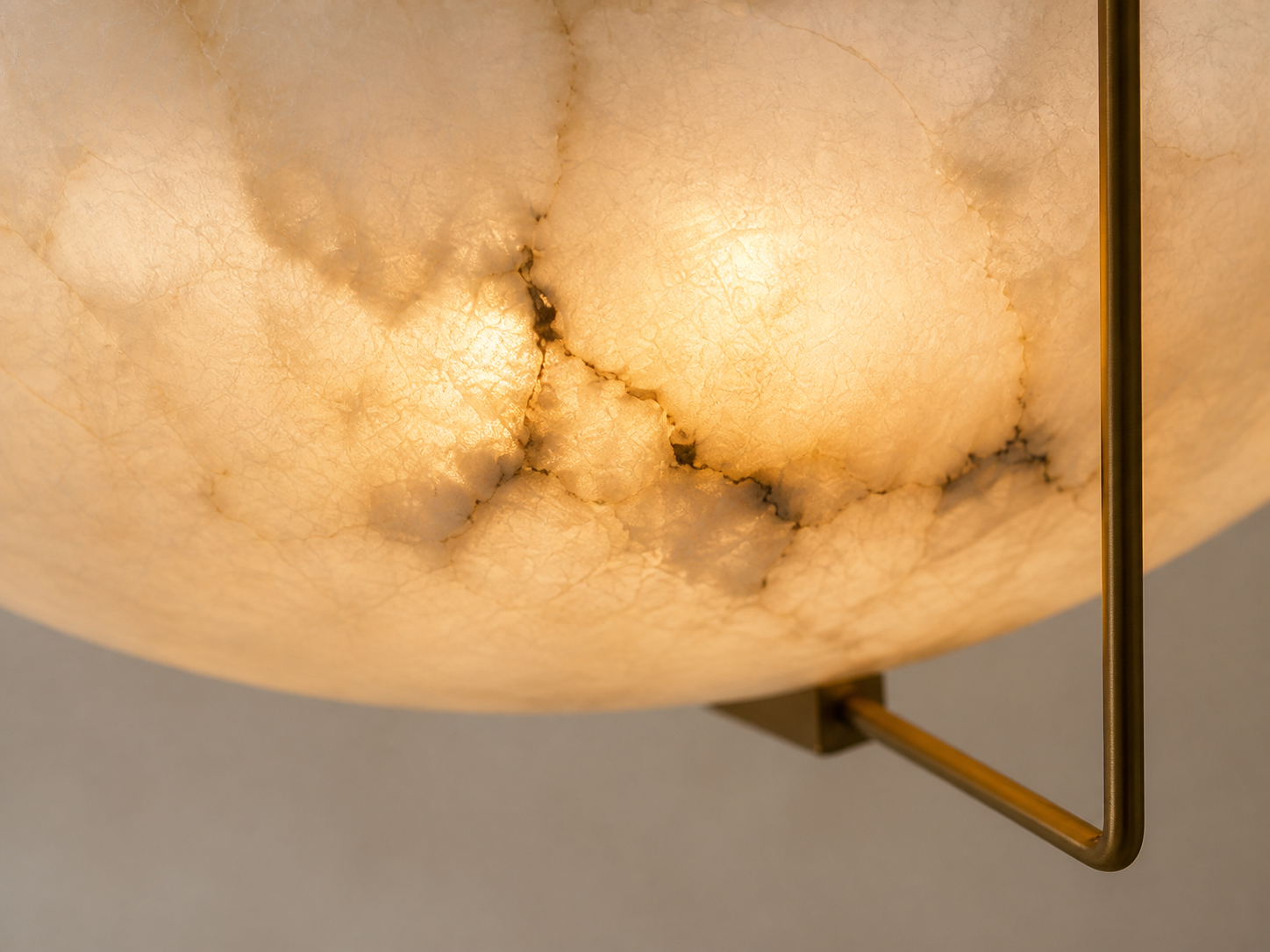 Close detail of softly glowing natural alabaster