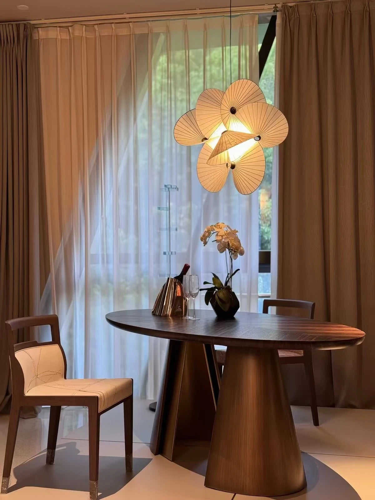 Petal pendant above a dining table